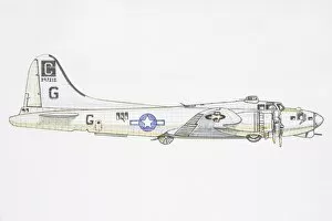 Images Dated 31st July 2006: 1943 Boeing B-17G Flying Fortress, metallic-white bomber with star painted on side
