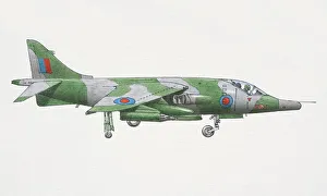 Dorling Kindersley Prints Gallery: 1969 Harrier Jump Jet, side view