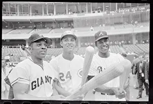 1970 all Star Players Holding Bats
