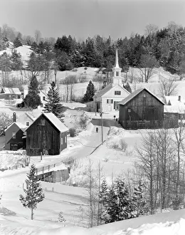 Americana Prints: 1970s WINTER SCENIC OF