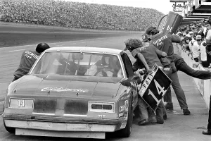 Prints of DAYTONA BEACH, FLORIDA - FEBRUARY 1984: NASCAR driver A.J Chasing Speed: Motorsport in Motion: 1984 Daytona 500