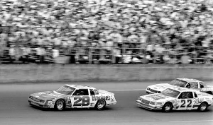 Prints of DAYTONA BEACH, FLORIDA - FEBRUARY 1984: NASCAR drivers Cale Yarborough Chasing Speed: Motorsport in Motion: 1984 Daytona 500