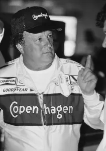 Prints of DAYTONA BEACH, FL - FEBRUARY 1986: NASCAR racecar driver A.J Full Throttle At Daytona Beach Prints: 1986 Daytona 500 NASCAR race