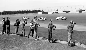 Prints of DAYTONA BEACH, FL - FEBRUARY 1986 Chasing Speed: Motorsport in Motion: 1986 Daytona 500 NASCAR race