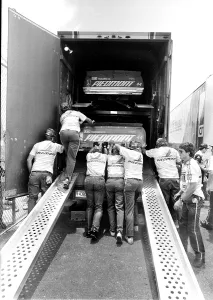 Prints of DAYTONA BEACH, FL - JULY 1986 Chasing Speed: Motorsport in Motion: 1986 Firecracker 400 NASCAR race