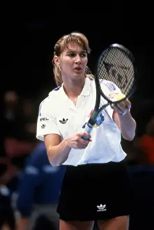 Prints of NEW YORK, NY - CIRCA 1991: Steffi Graf during the 1991 Virginia Slims Championships at Madison Square Garden circa 1991 in New York City. (Photo by PL Gould/IMAGES/Getty Images) The Grand Slam Gallery: 1991 Virginia Slims Championships