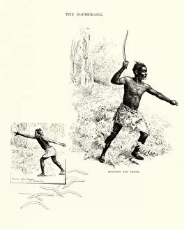 Images Dated 7th May 2018: 19th Century, Aboriginal, Aborigine, Antique, Armaments, Armed, Australasia, Australasian Tribe