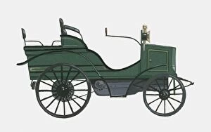 19th century, beginnings, car, french, green, history, horizontal, levassor, no people