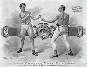Corbett Prints: 19th Century Boxers Facing Off