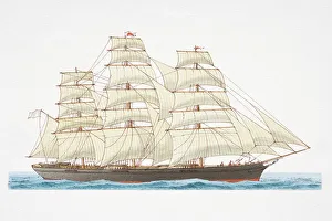 Dorling Kindersley Prints Gallery: 19th century clipper ship at sea