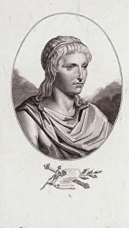 Medallion Motif Prints: 19th-Century Engraving of Gaius Tranquillus Suetonius