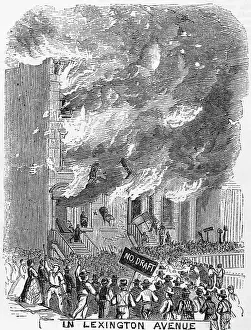 Club Prints: 19th-Century Engraving of a Mob Setting Fire to a House