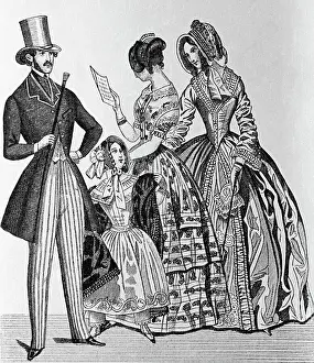 Middle Prints: 19Th Century Family Fashion Group