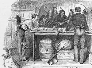 Hudson Prints: 19th-Century Illustration of Fur Traders at Hudson Bay Trade Shop