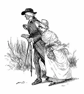 Images Dated 22nd May 2013: 19th century man and woman out for a walk