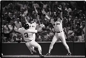 Scoring Prints: 2 Red Sox Raise Arms As Teammate Scores