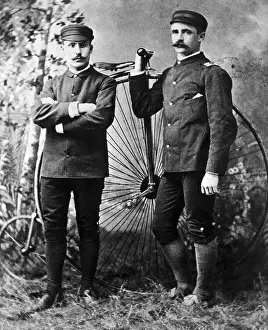 2 Wheelmen Front Of Penny-Farthing (Bicycle)