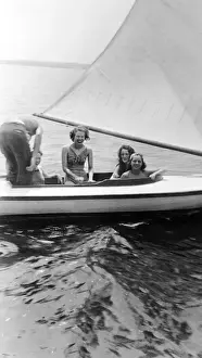 Boating Prints: 20-25 years, adults, archival, b, black & white, boating, body of water, caucasian