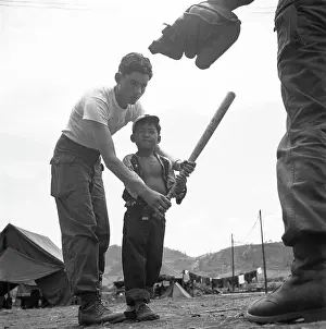 24th Infantry Division's Adopted Child Al Learns Baseball