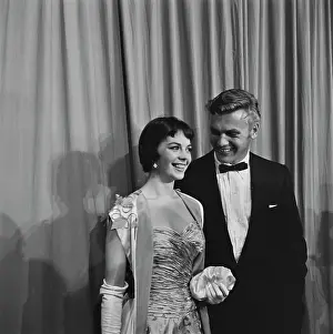 Prints of American actress Natalie Wood, wearing a sleeveless evening gown, and American actor Tab Hunter, who wears a tuxedo and a bow tie Grace, Glamour & Timeless Elegance: 28th Academy Awards