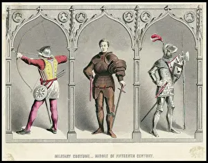 3 Knights Standing In Different Armor