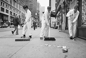 3 Uniformed Moonies Sweep Ny Street