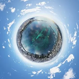Images Dated 28th April 2017: 360' Aerial Little Planet of Geneva, Switzerland