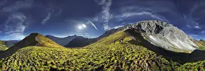 Alps Prints: 360 mountain panorama with hikers in the Wettersteingebirge range