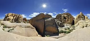 360 panorama of Jumbo Rocks, Joshua Tree National Park, Desert Center, California, USA