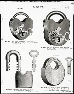 Locking Prints: 4 Padlocks W/Keys