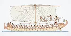 Images Dated 19th April 2006: 4000 BC ancient egyptian sailing boat, side view