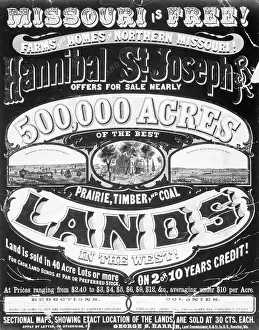 Missouri Prints: 500, 000 Acres of the Best Prairie, Timber and Coal Lands Poster