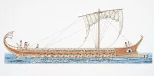 Images Dated 21st April 2006: 500 BC Greek trireme, side view