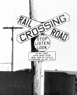 Vintage Black And White Prints: 521, black & white, historical, railroad, sign, vintage, antique, nostalgic, nobody