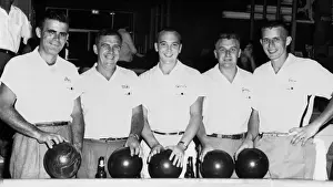 Bowling Prints: 522, balls, bowling, bowling ball, black & white, caucasian, historical, men, males