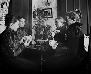 Prints of 522, black and white, caucasian, females, game, historical, playing card, Vintage Black and White, 86540145 Stockbyte Prints: 522, black & white, caucasian, females, game, historical, playing cards, playing