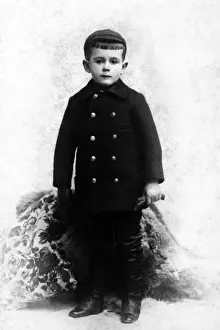 557, black & white, black and white, boy, brunette, caucasian, child, hat, historical