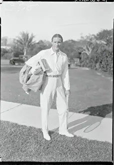 Enthusiasm Prints: A. J. Drexel Biddle Jr. Outdoors with Tennis Gear