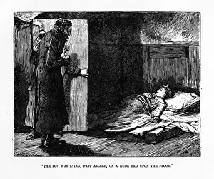 Poverty Prints: aA Boy Lying Fast Asleepa Charles Dickens Engraving