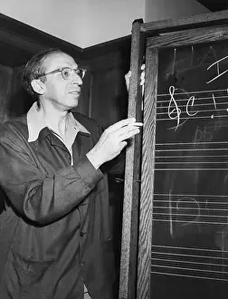 Prints of (Original Caption). Photograph of Aaron Copeland taken at Tanglewood Echoes of Sound: A Visual Journey Through Music History: Aaron Copeland At Tanglewood