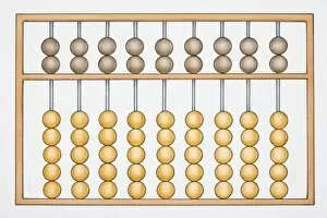 Abacus with brown and yellow balls