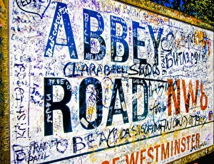 Images Dated 1st June 2015: Abbey Road road sign, London
