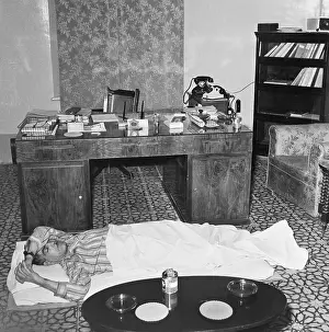 Baghdad Prints: Abdel Karim Kassem Sleeping in Office