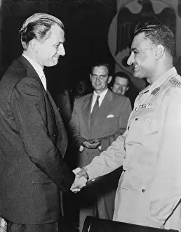 Abdel Nasser Shaking Hands With Anthony Nutting