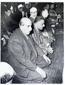 Abdel Nasser and Shukri al-Kuwatli Pray Together