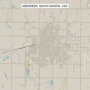 Images Dated 14th July 2018: Aberdeen South Dakota US City Street Map