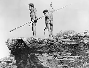 Landforms Prints: Aborigines with Spears