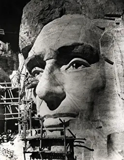 Scaffolding Prints: Abraham Lincoln from Mount Rushmore Memorial