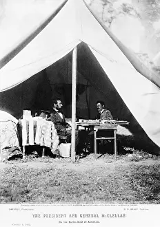 Strategy Prints: Abraham Lincoln Sitting with General McClellan