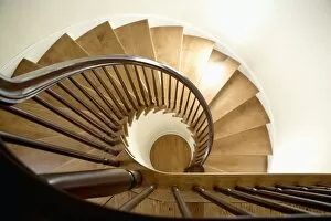 Spiral Staircase Collection: absence, architecture, california, color image, curve, diminishing perspective, directly above